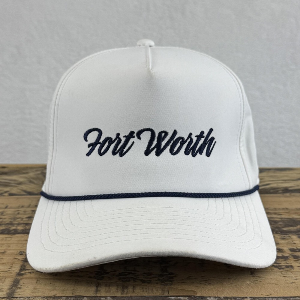 Fort Worth Hat Cap Snap‎ Back Mens One Size White Rope Golf Trucker Imperial